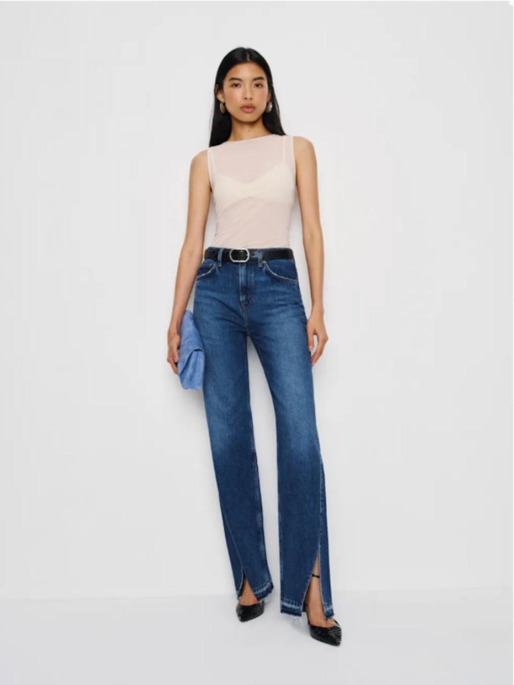 Reformation Val 90s Mid Rise Straight Jeans Blue - Size 27